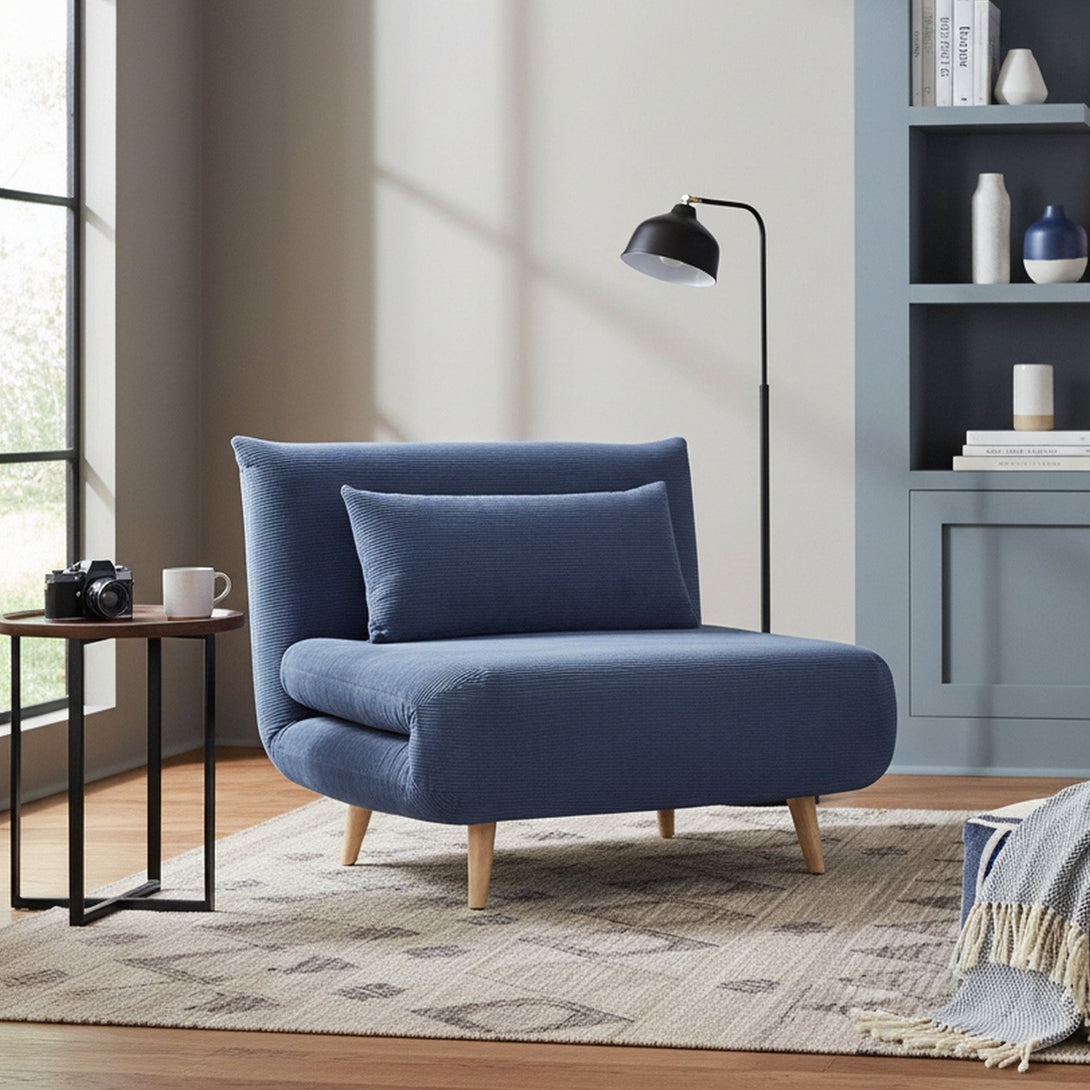 Hastings 1 Seat Fold-Out Sofa Bed - Navy Blue