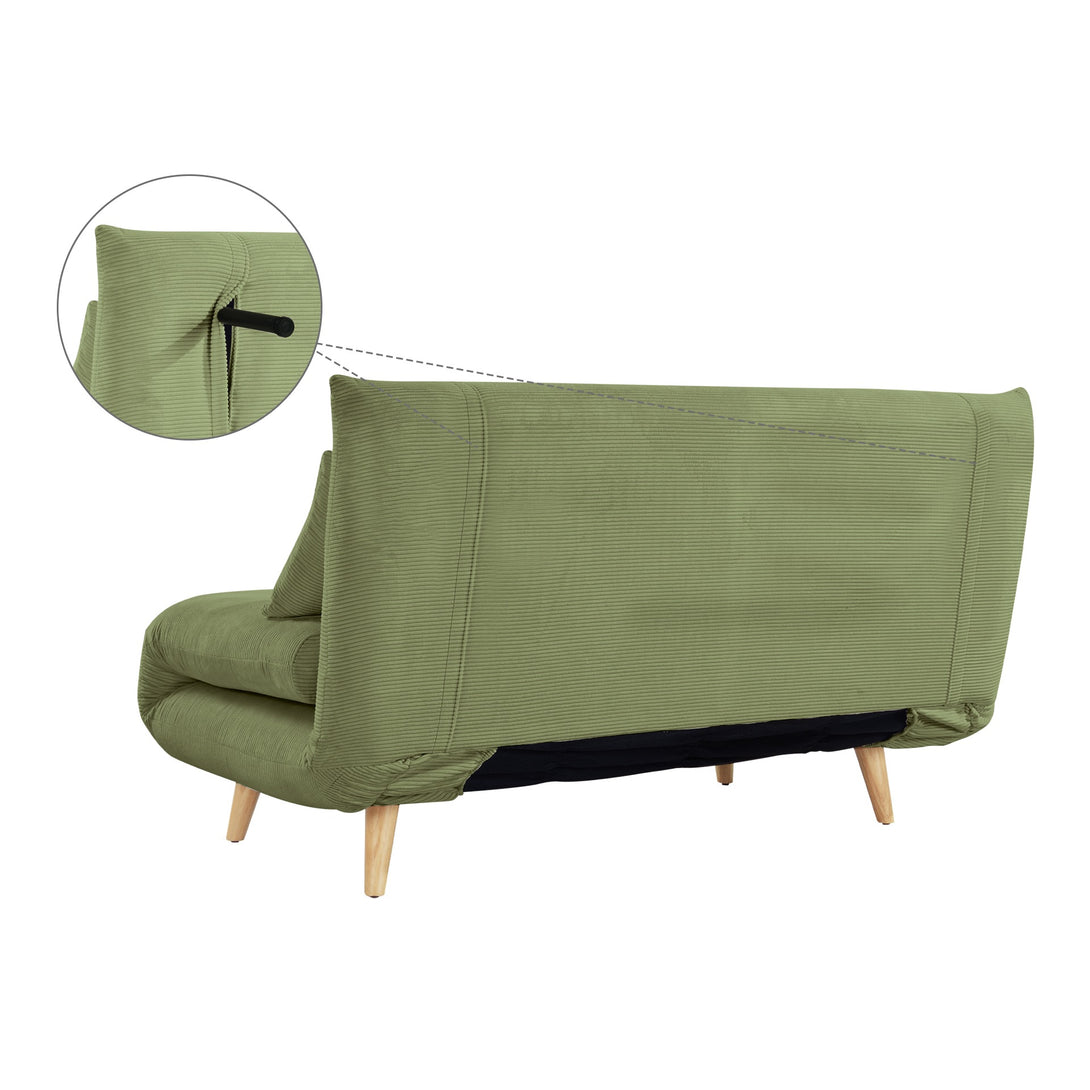 Hastings 2 Seater Fold-Out Sofa Bed - Olive