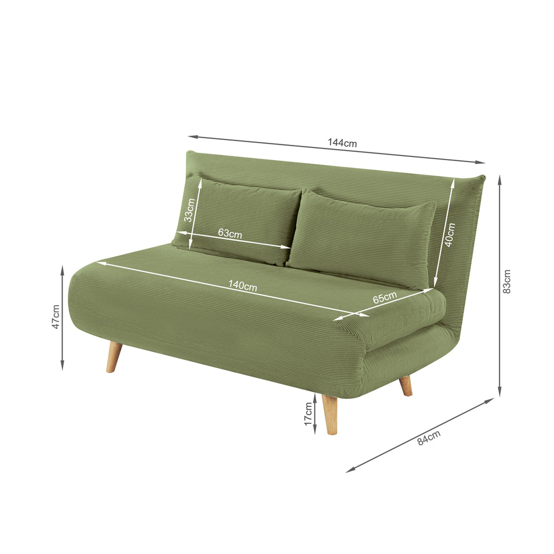 Hastings 2 Seater Fold-Out Sofa Bed - Olive