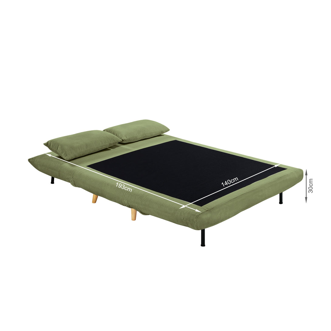 Hastings 2 Seater Fold-Out Sofa Bed - Olive