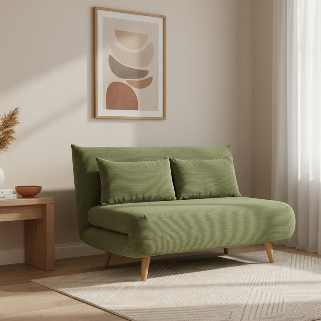 Hastings 2 Seat Fold-Out Sofa Bed - Olive