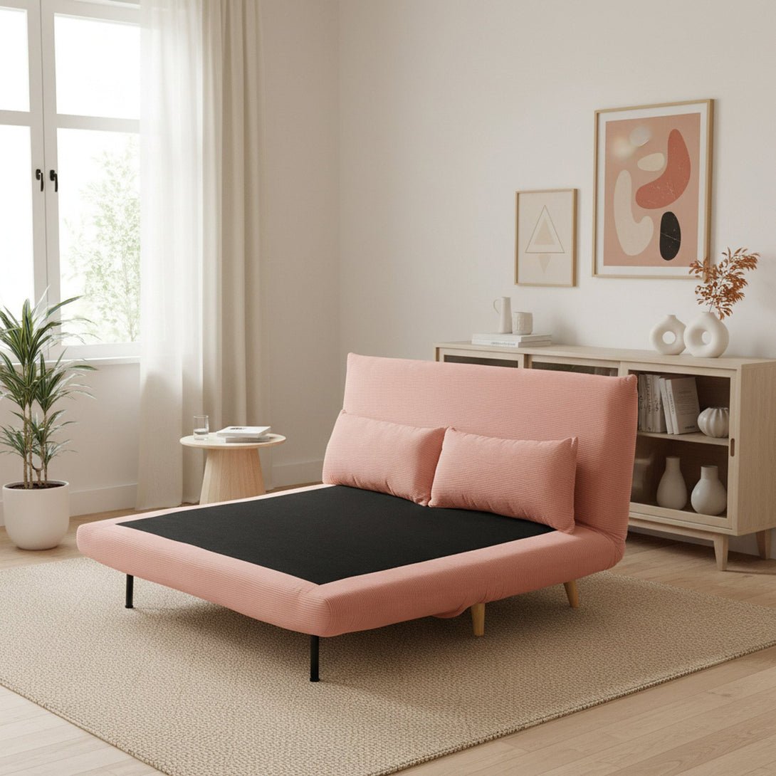 Hastings 2 Seat Fold-Out Sofa Bed - Pink