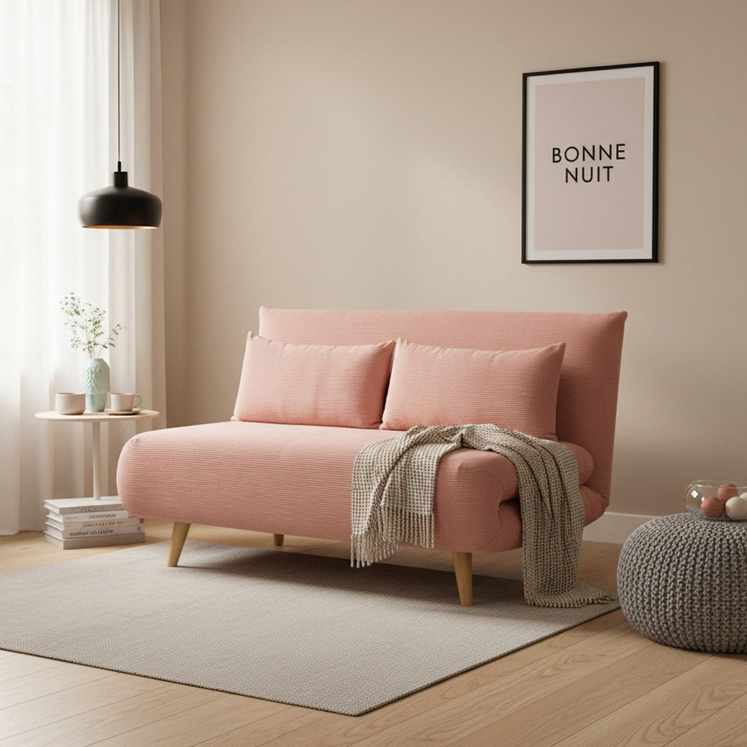 Hastings 2 Seat Fold-Out Sofa Bed - Pink