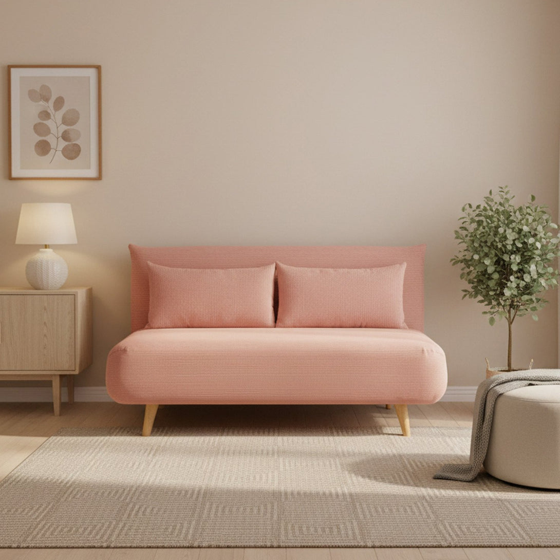 Hastings 2 Seat Fold-Out Sofa Bed - Pink