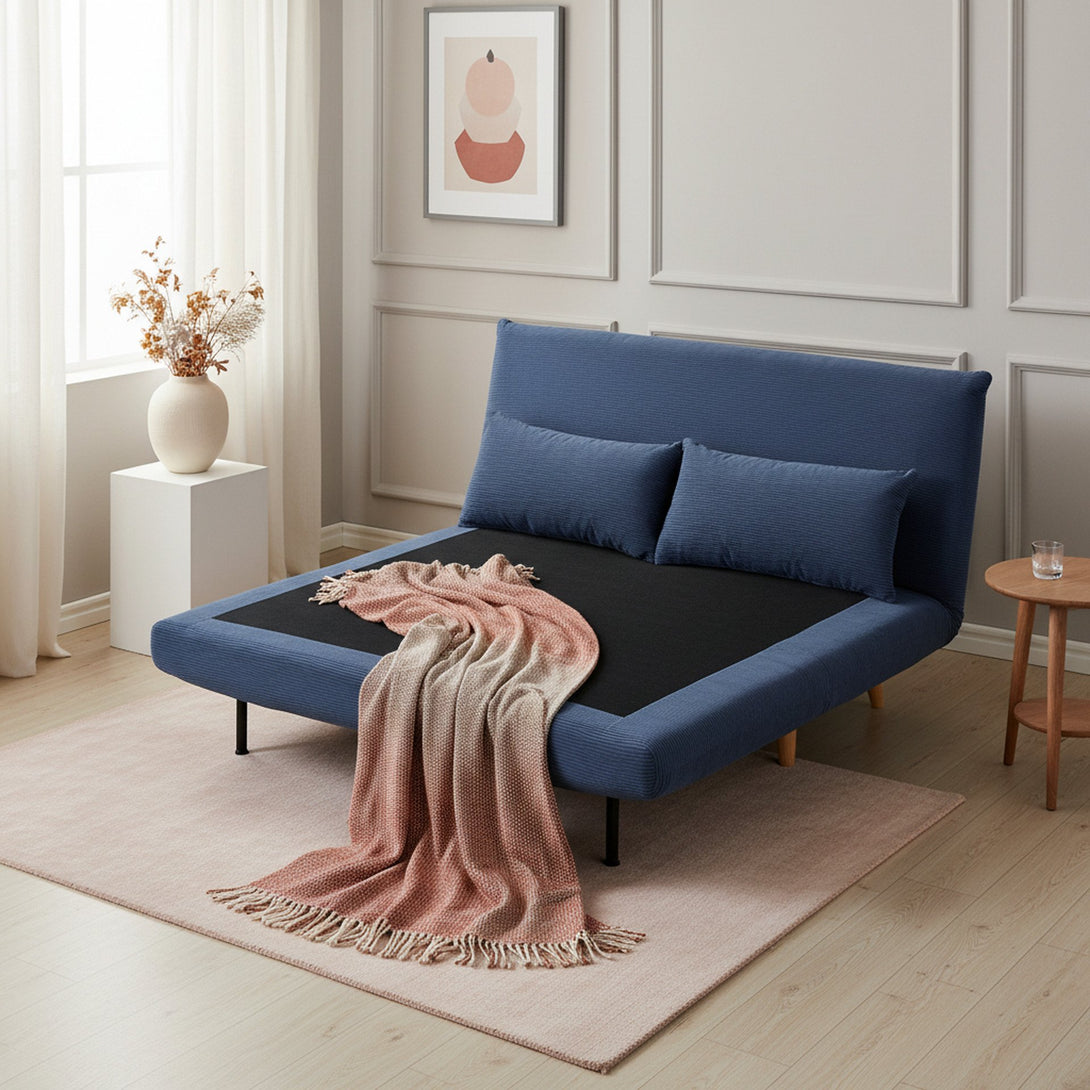 Hastings 2 Seat Fold-Out Sofa Bed - Navy Blue