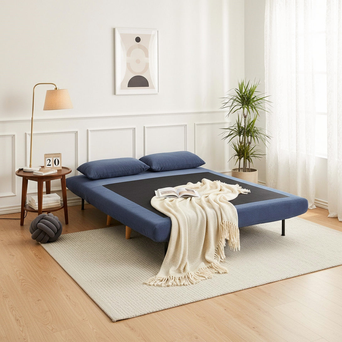 Hastings 2 Seat Fold-Out Sofa Bed - Navy Blue