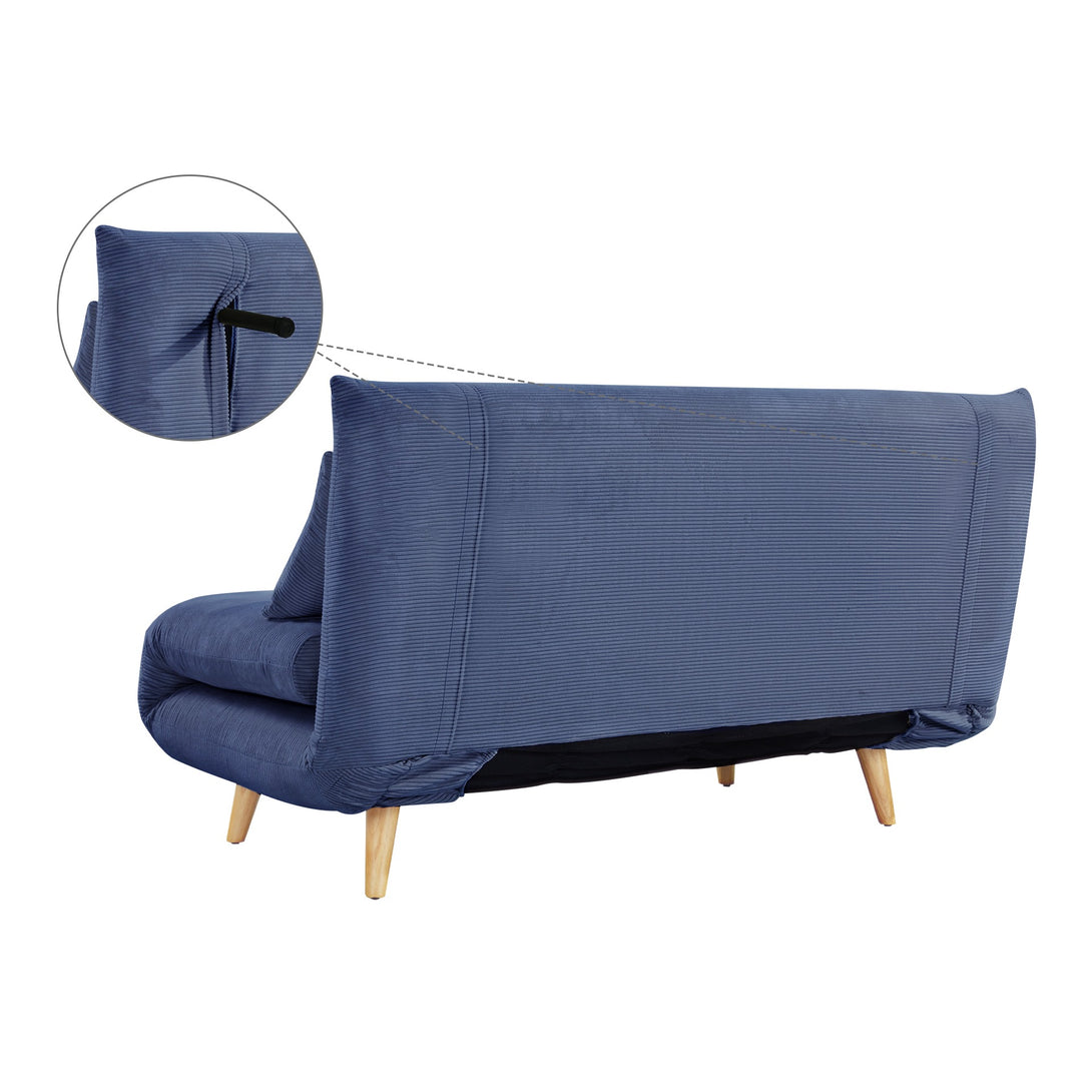 Hastings 2 Seater Fold-Out Sofa Bed - Navy Blue