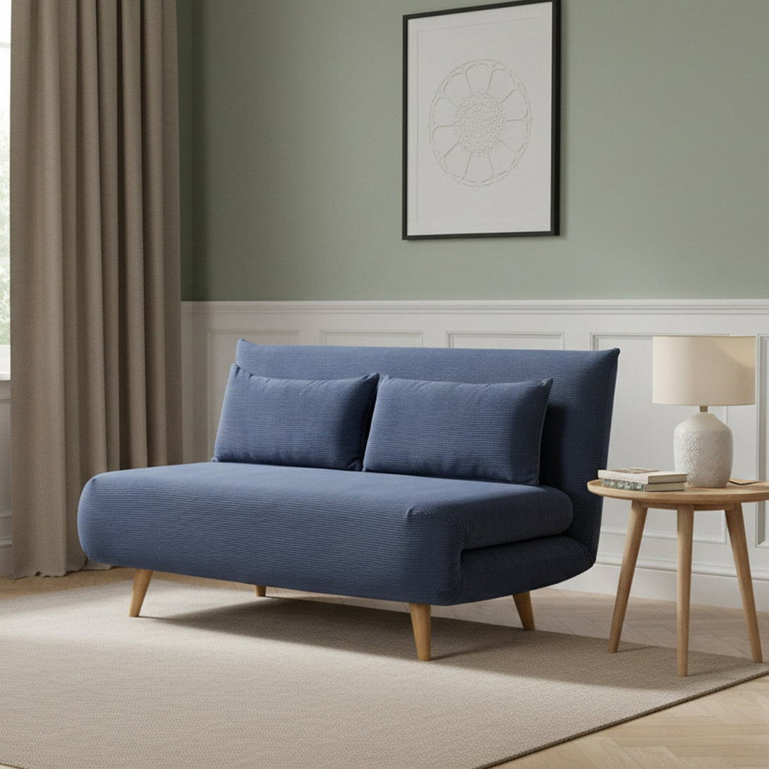 Hastings 2 Seat Fold-Out Sofa Bed - Navy Blue