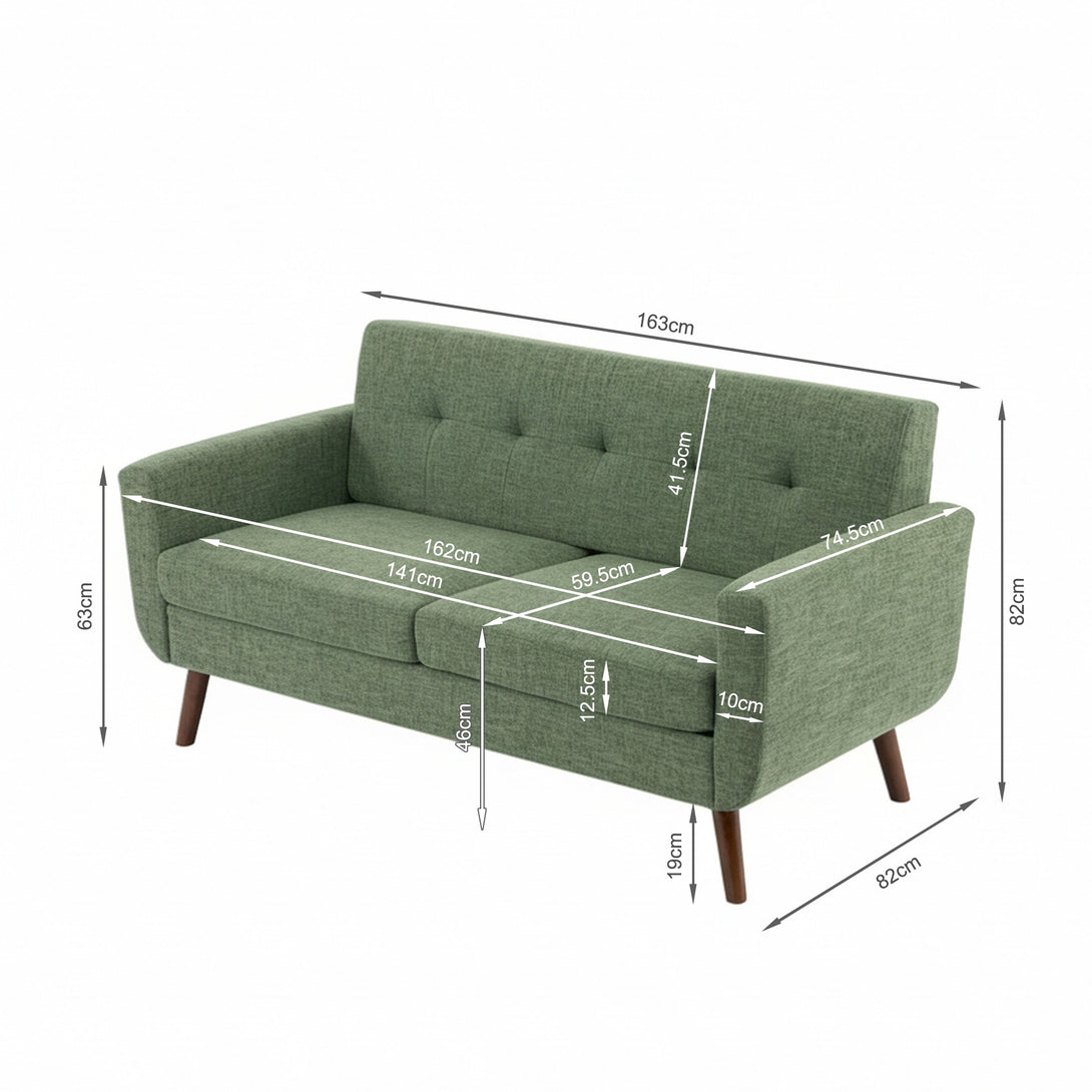 Vibe 2 Seater Sofa - Green
