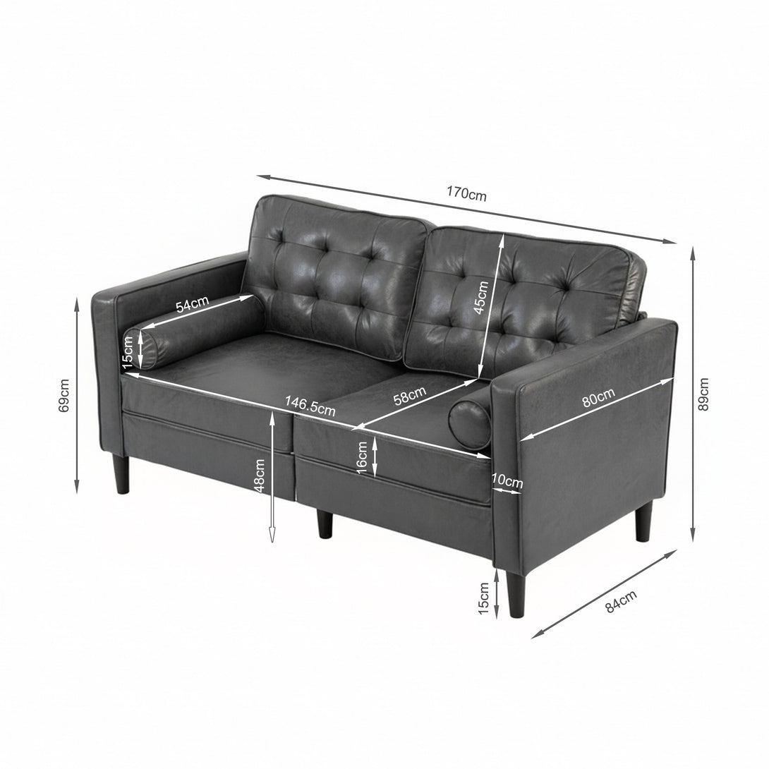 Apex 2 Seater Sofa - Dark Grey