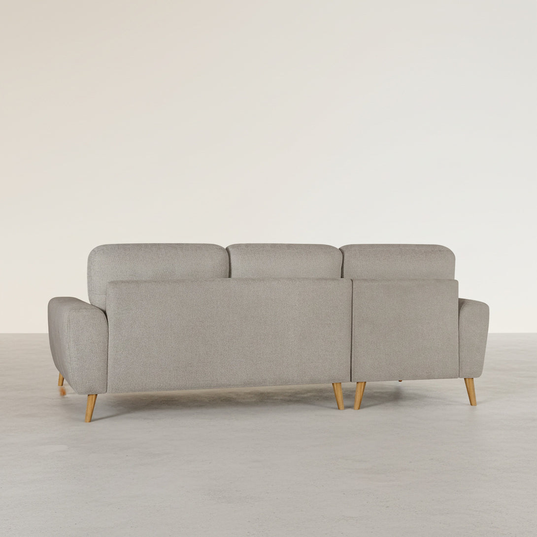 Luno 3 Seater Sofa with Left Facing Chaise - Beige