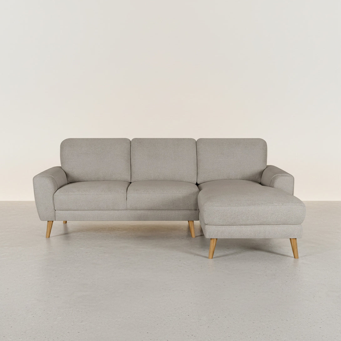 Luno 3 Seater Sofa with Right Facing Chaise - Beige