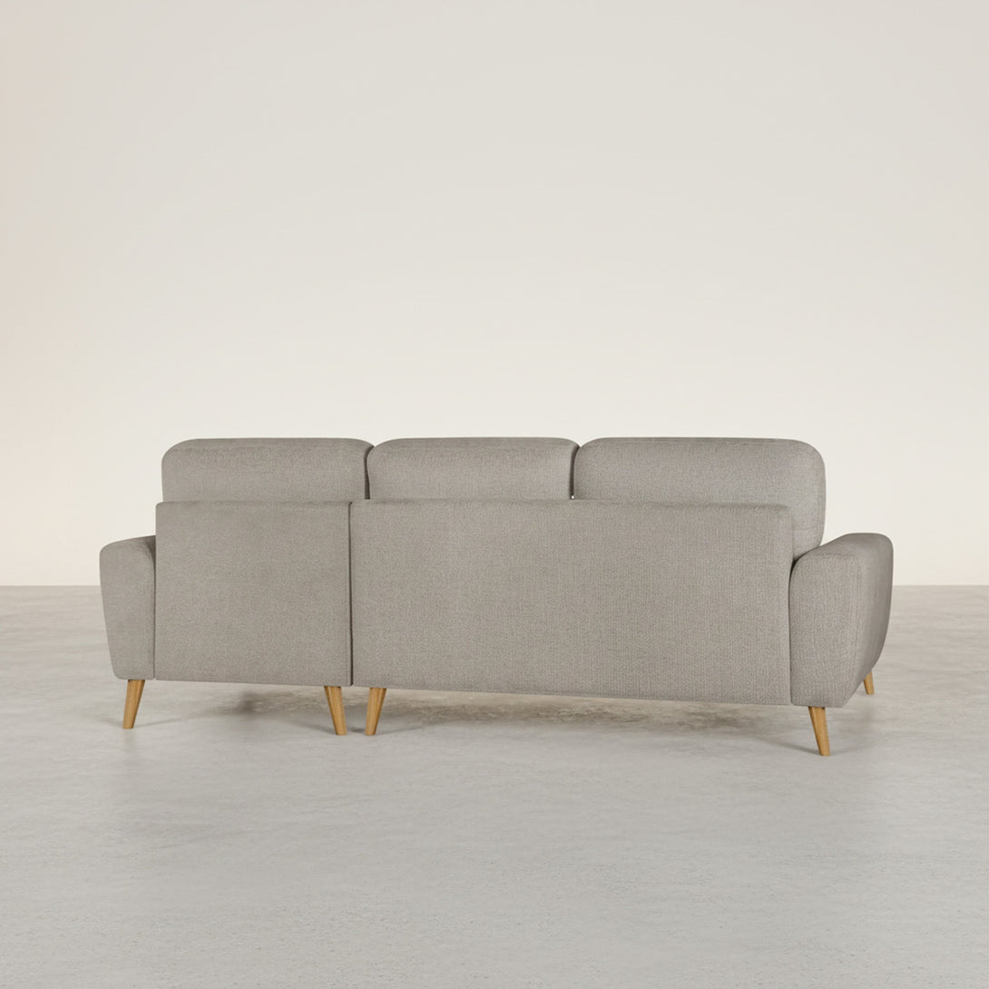 Luno 3 Seater Sofa with Right Facing Chaise - Beige