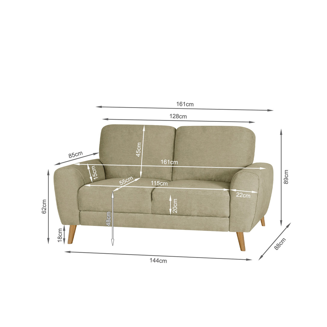 Suki Linen 2 Seater Sofa - Beige