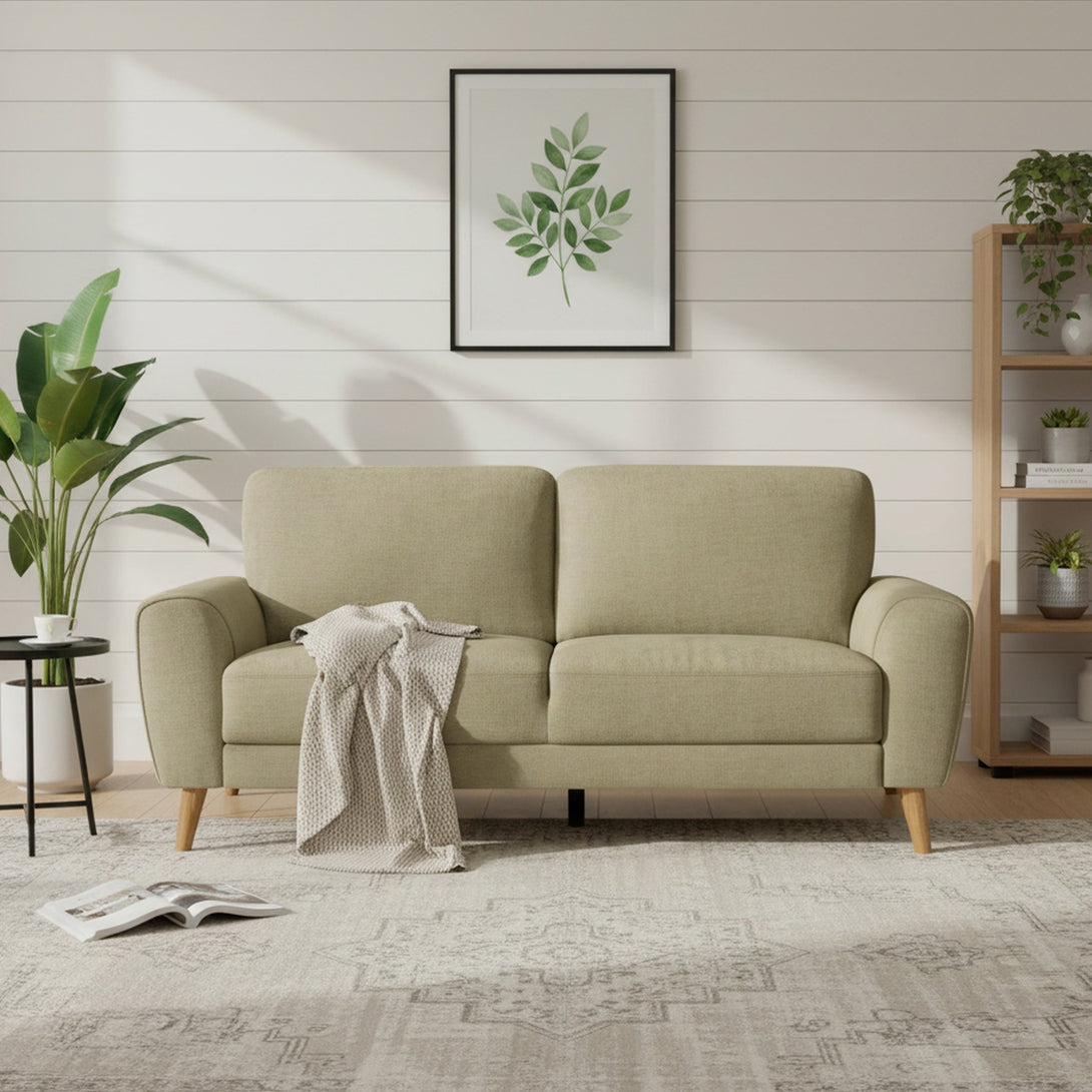 Suki Linen 3 Seater Sofa - Beige