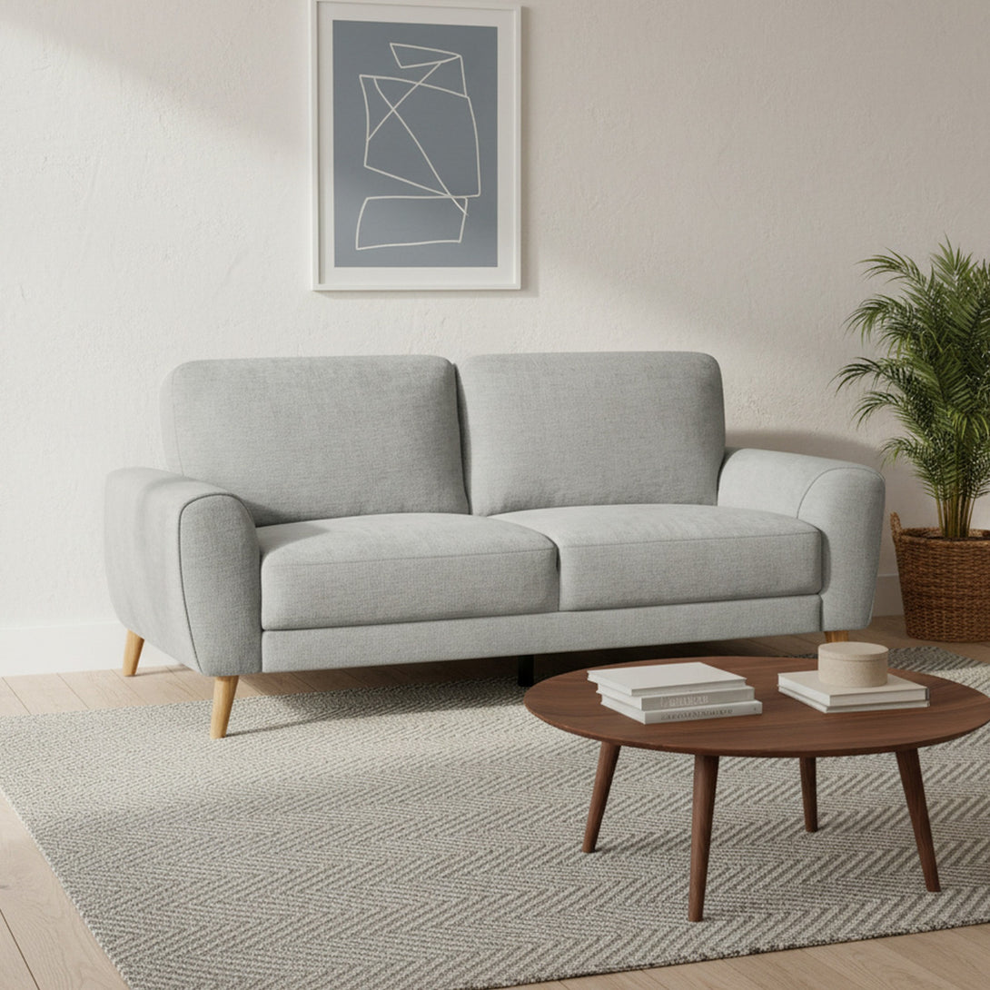Suki Linen 3 Seater Sofa - Grey