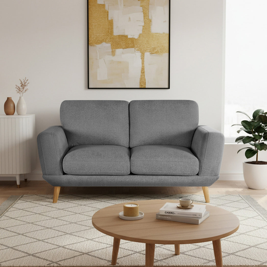 Tova Chenille 2 Seater Sofa - Ash Grey