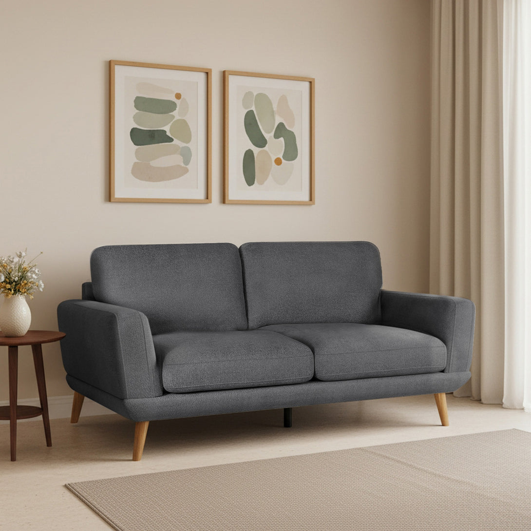 Tova Chenille 3 Seater Sofa - Dark Grey
