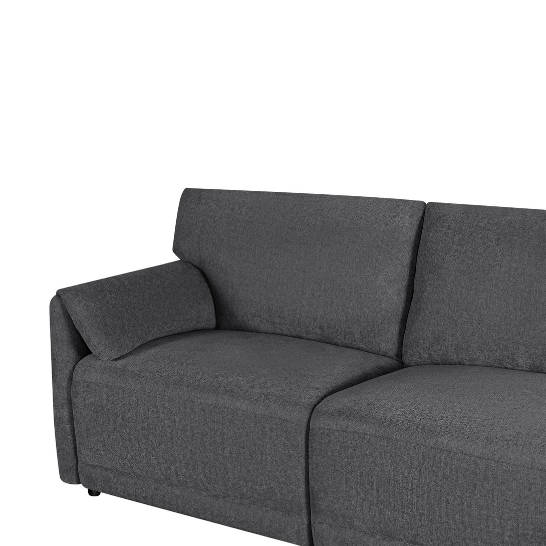 Velvo 3 Seater Modular Sofa with Ottoman - Dark Grey