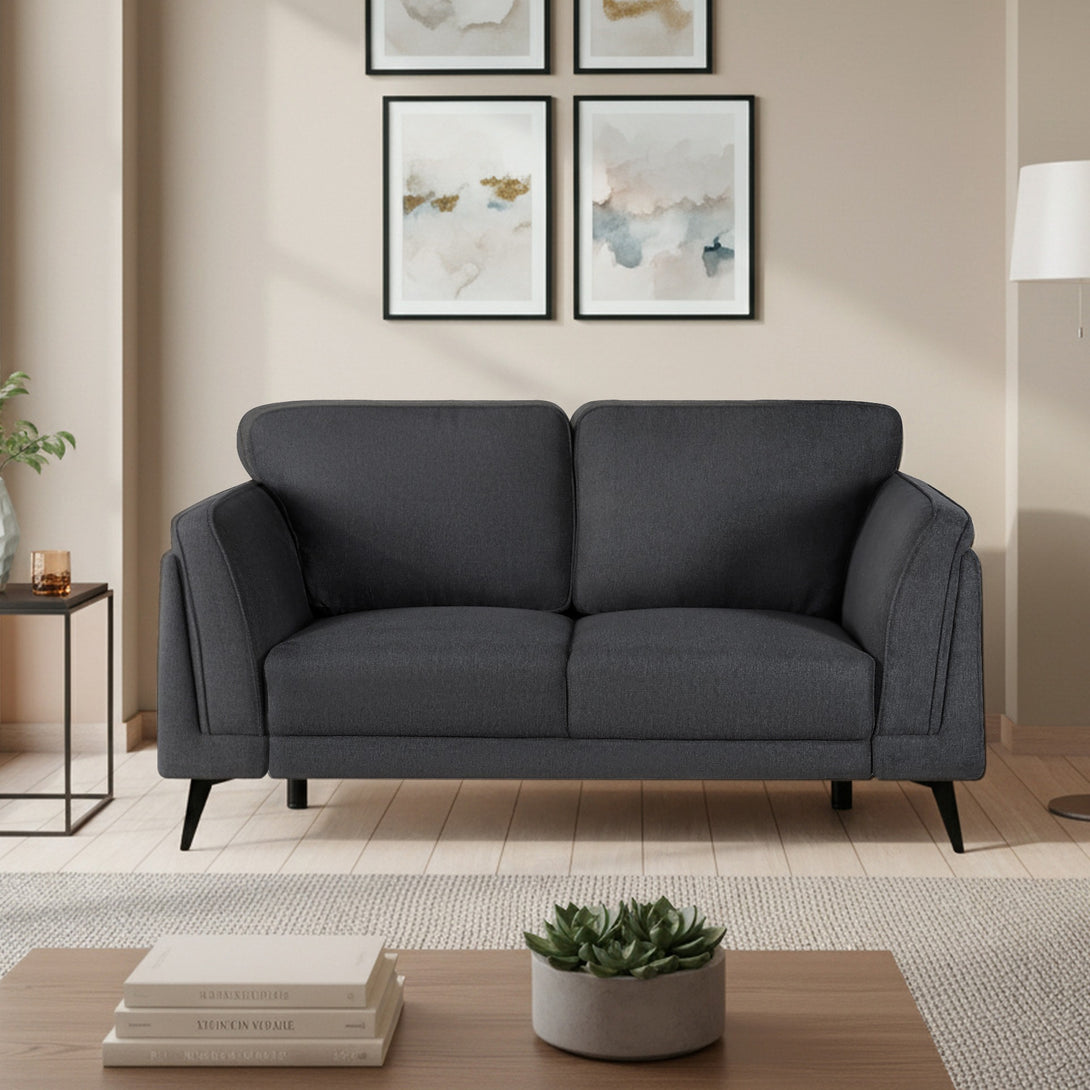 Brulo Linen 2 Seater Sofa - Dark Grey