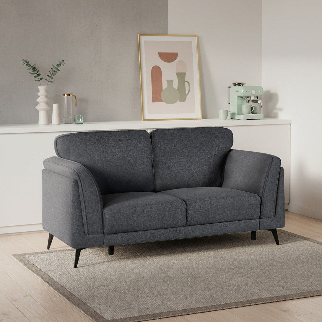 Brulo Linen 2 Seater Sofa - Dark Grey