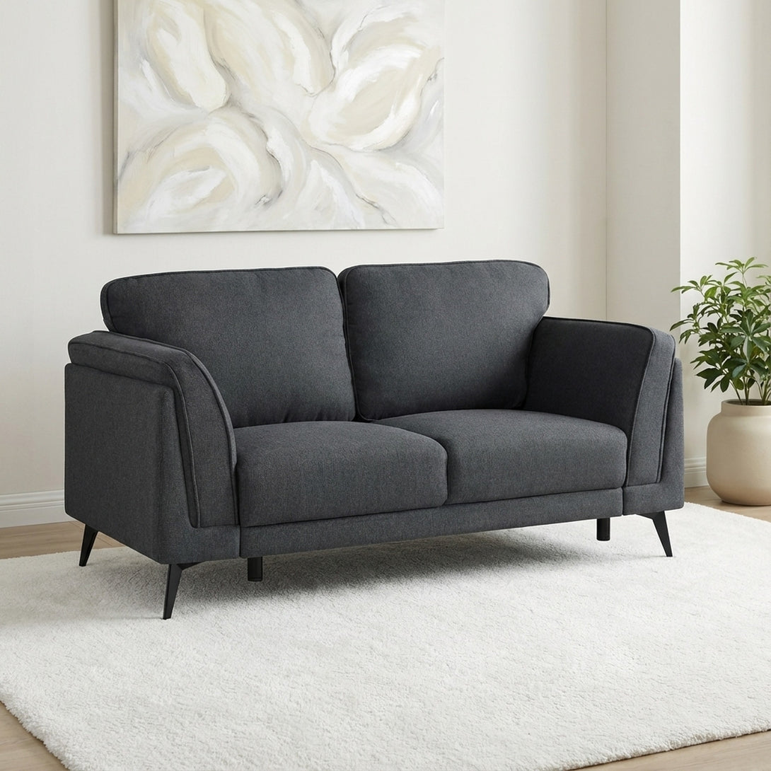 Brulo Linen 2 Seater Sofa - Dark Grey
