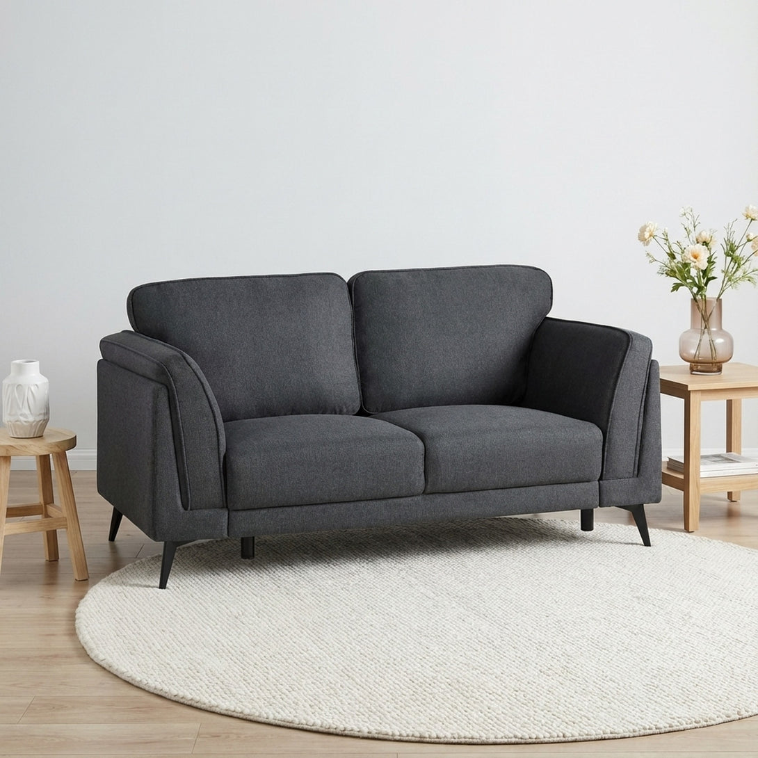 Brulo Linen 2 Seater Sofa - Dark Grey