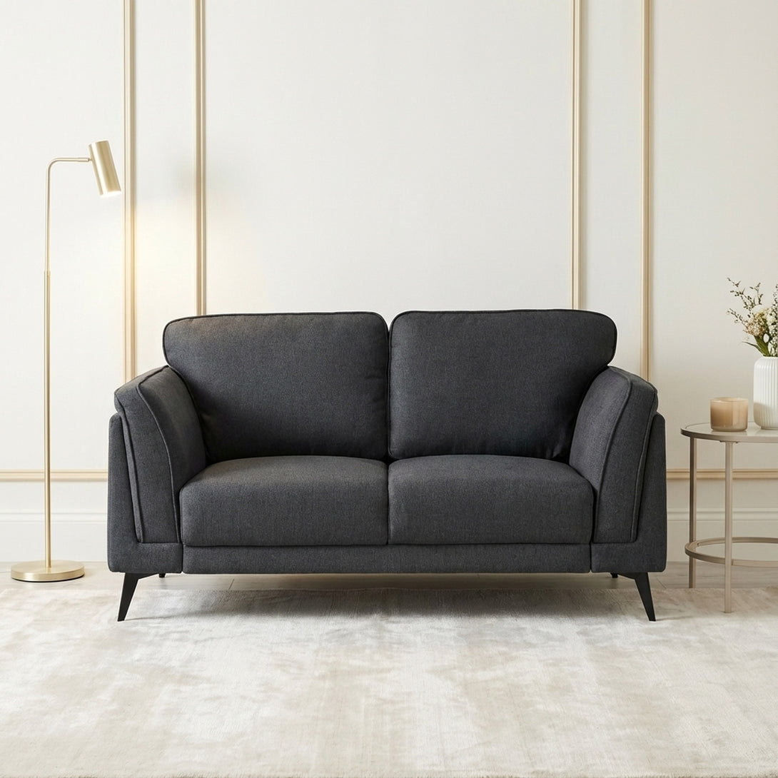Brulo Linen 2 Seater Sofa - Dark Grey