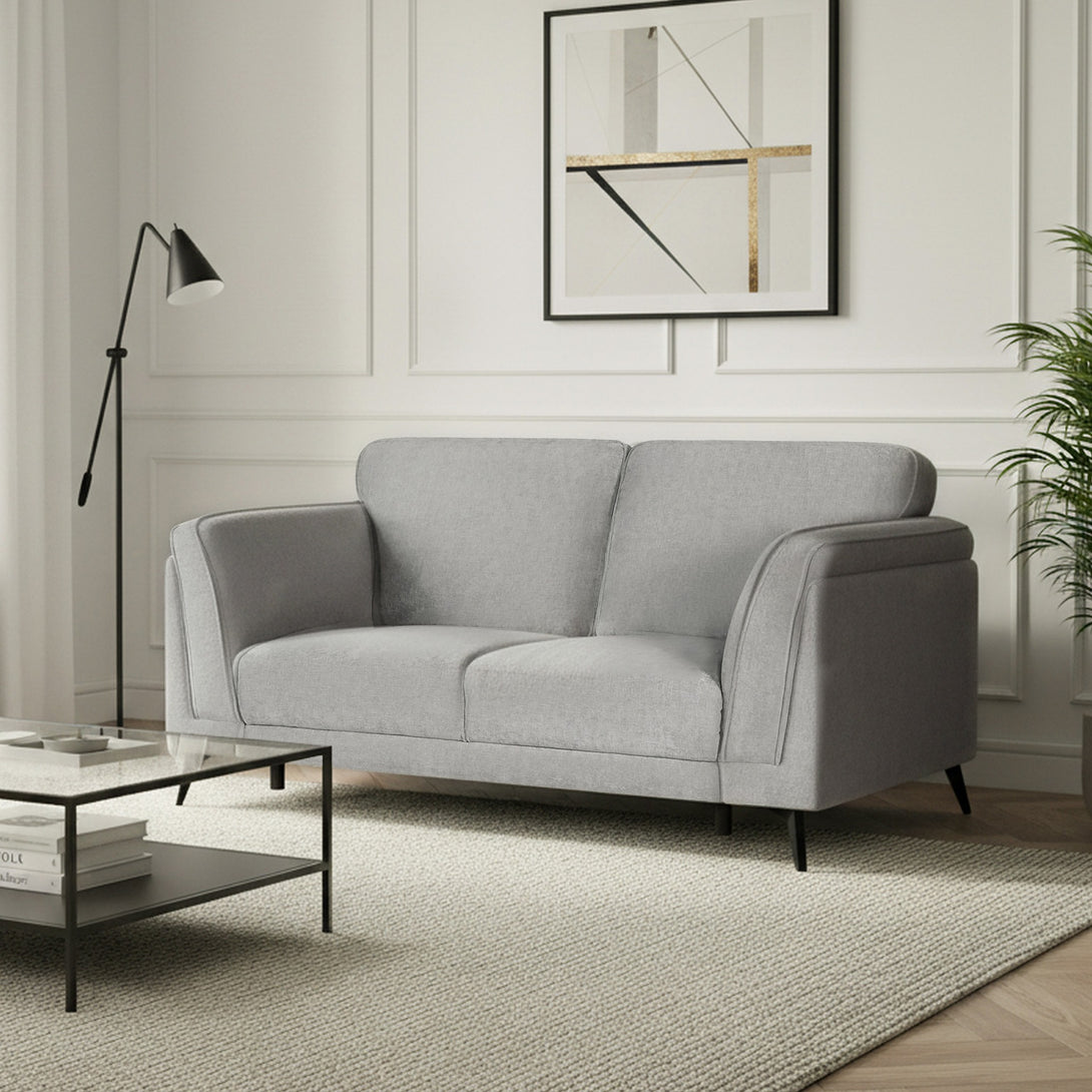 Brulo Linen 2 Seater Sofa - Light Grey