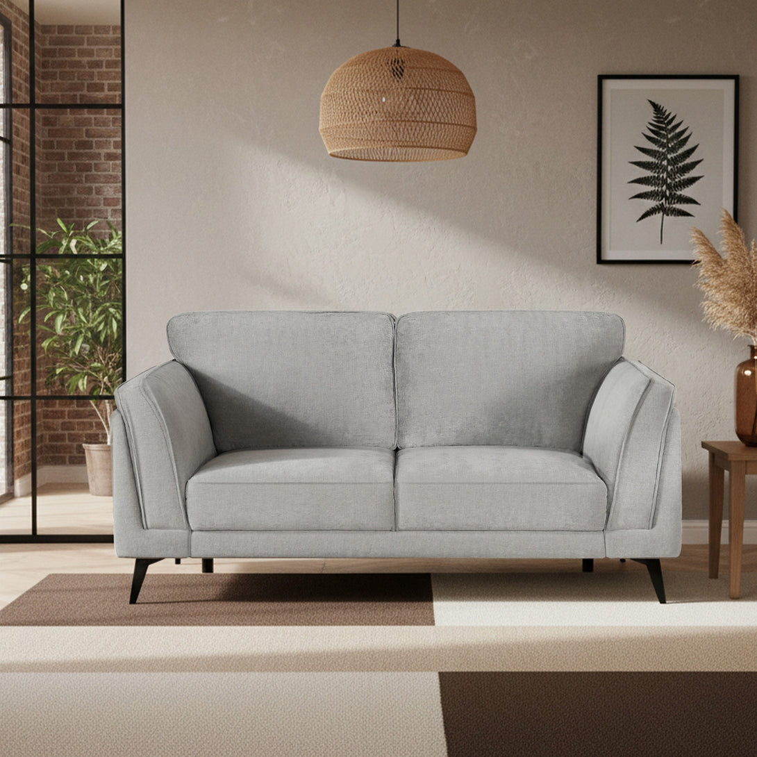 Brulo Linen 2 Seater Sofa - Light Grey