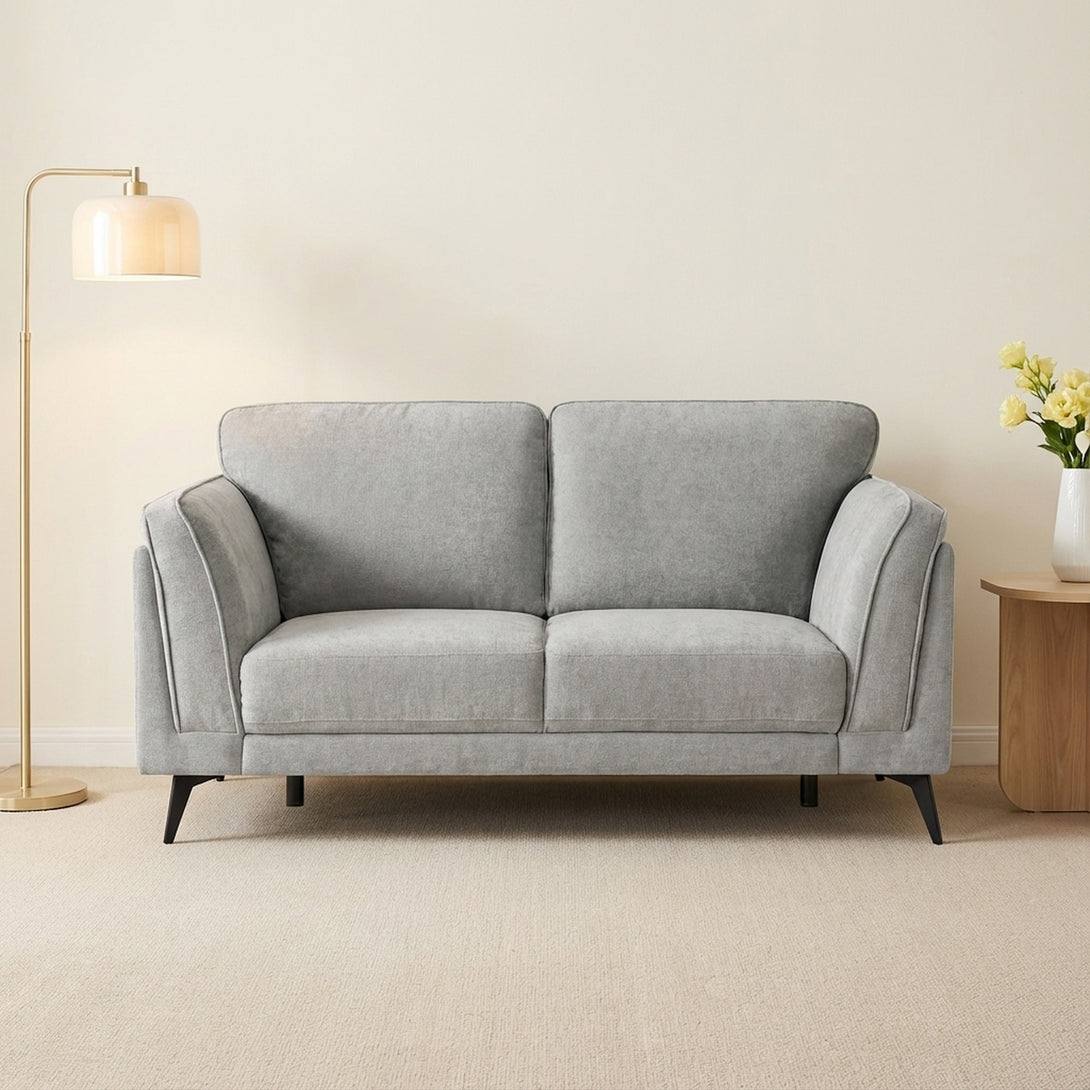 Brulo Linen 2 Seater Sofa - Light Grey