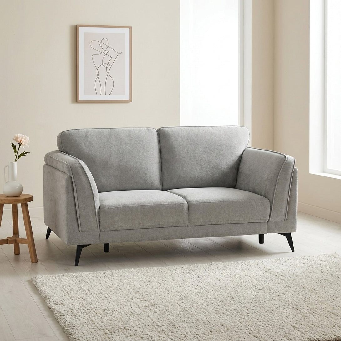 Brulo Linen 2 Seater Sofa - Light Grey