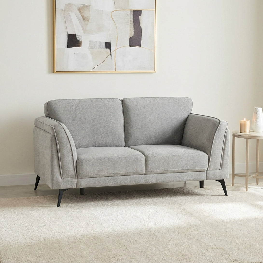 Brulo Linen 2 Seater Sofa - Light Grey