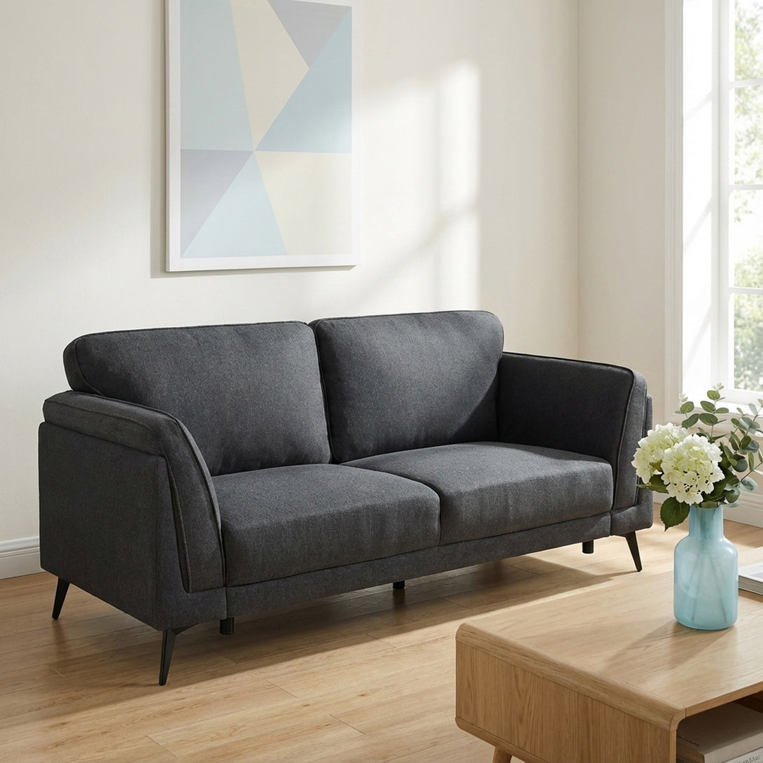 Brulo Linen 3 Seater Sofa - Dark Grey