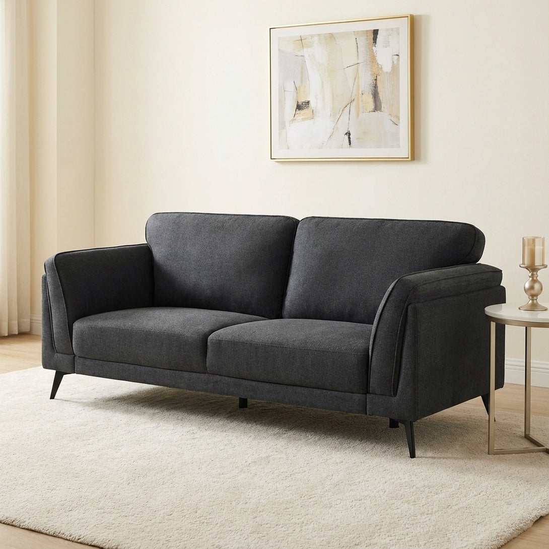 Brulo Linen 3 Seater Sofa - Dark Grey