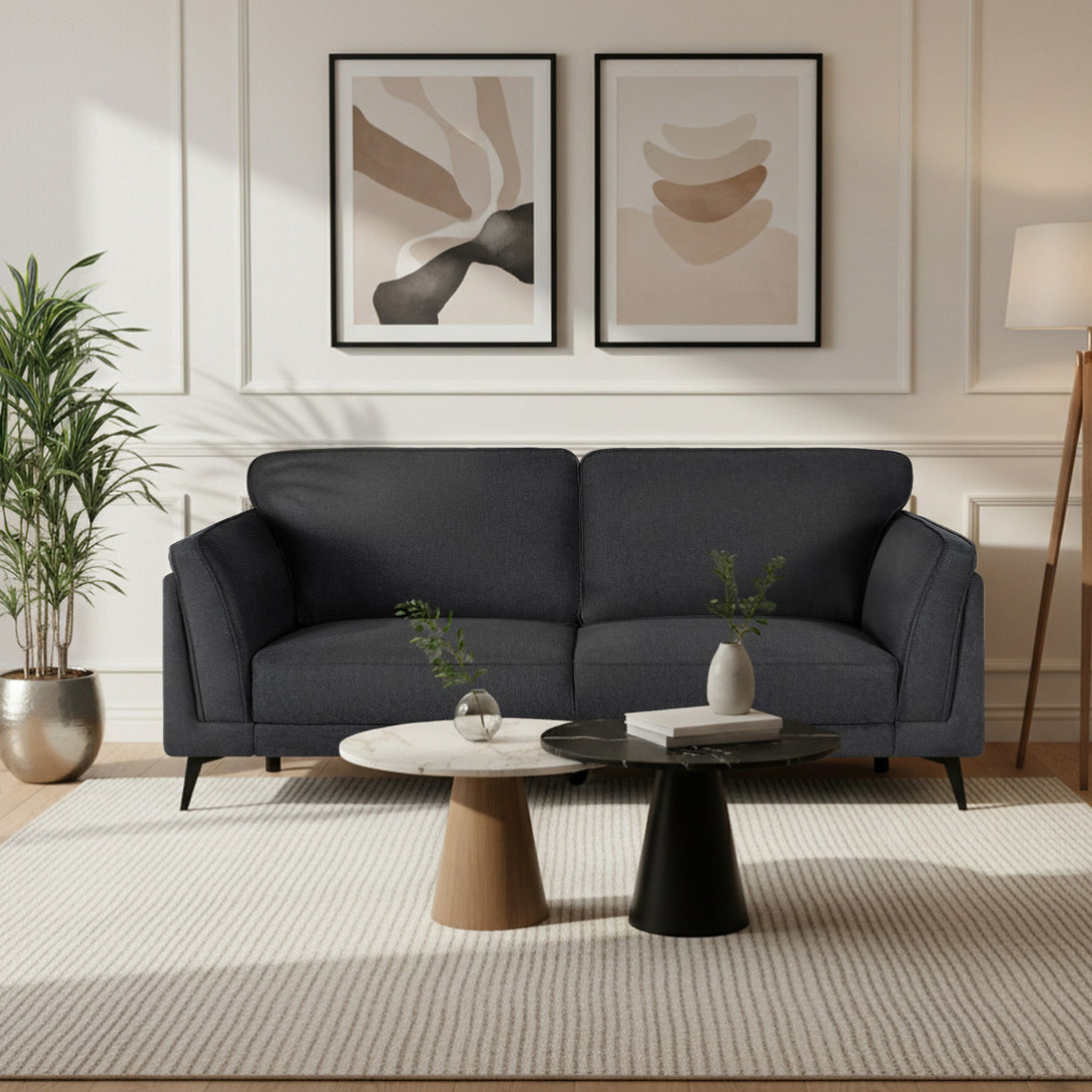 Brulo Linen 3 Seater Sofa - Dark Grey