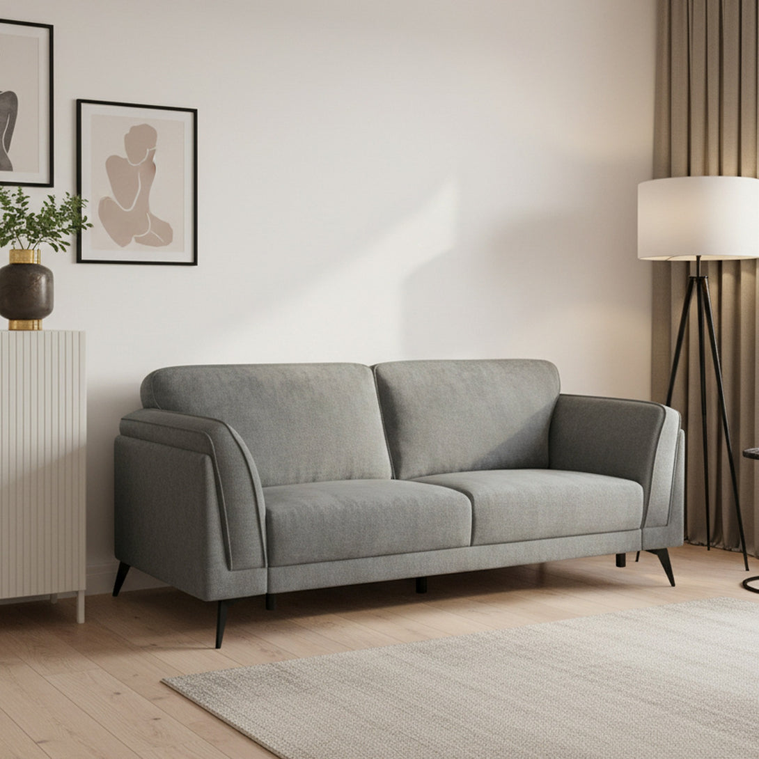 Brulo Linen 3 Seater Sofa - Grey