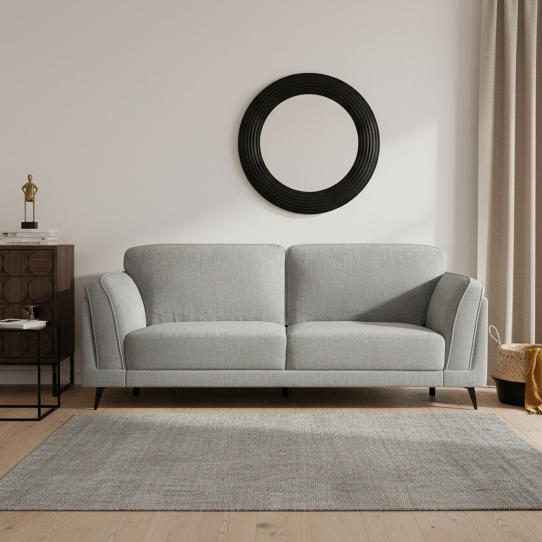 Brulo Linen 3 Seater Sofa - Light Grey