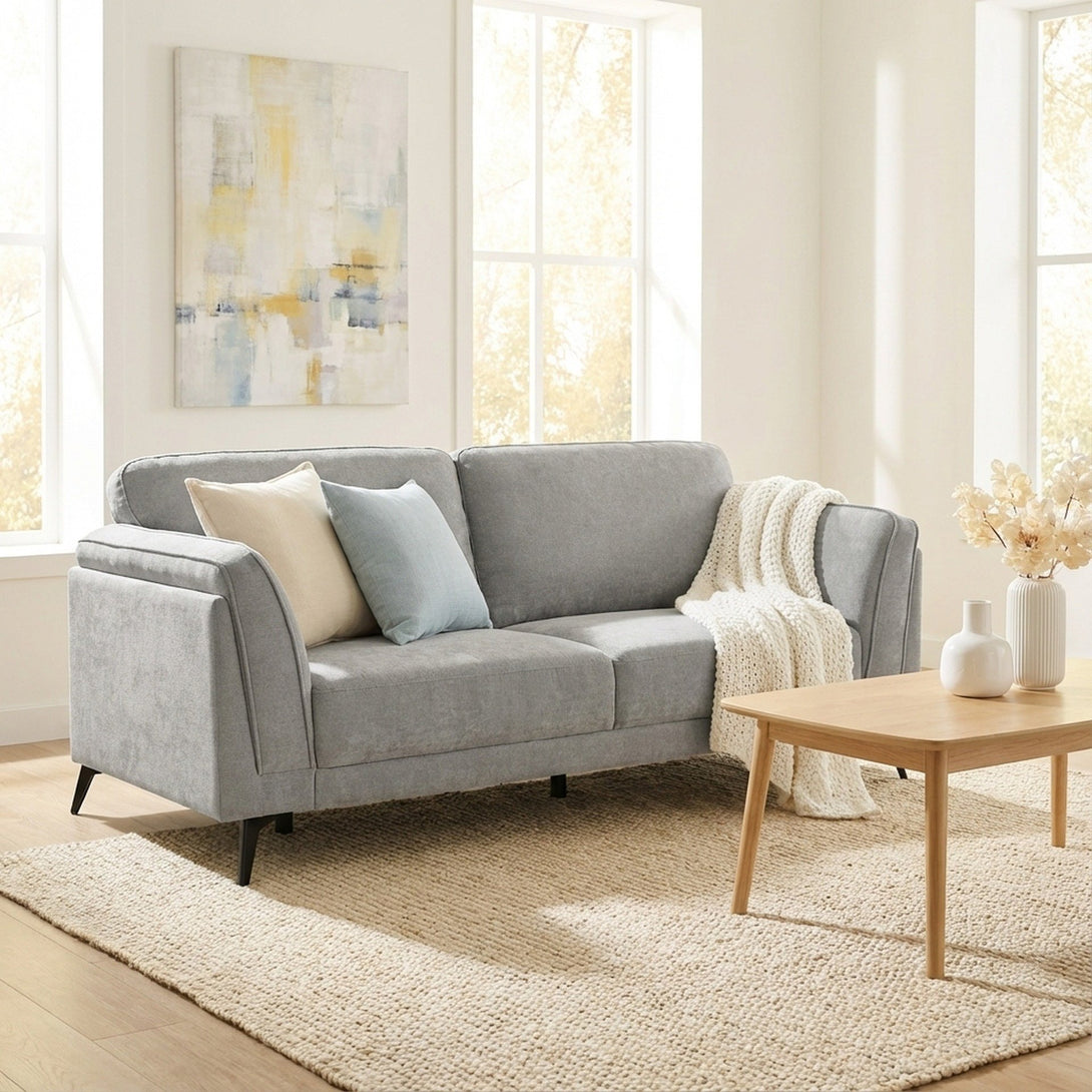 Brulo Linen 3 Seater Sofa - Light Grey