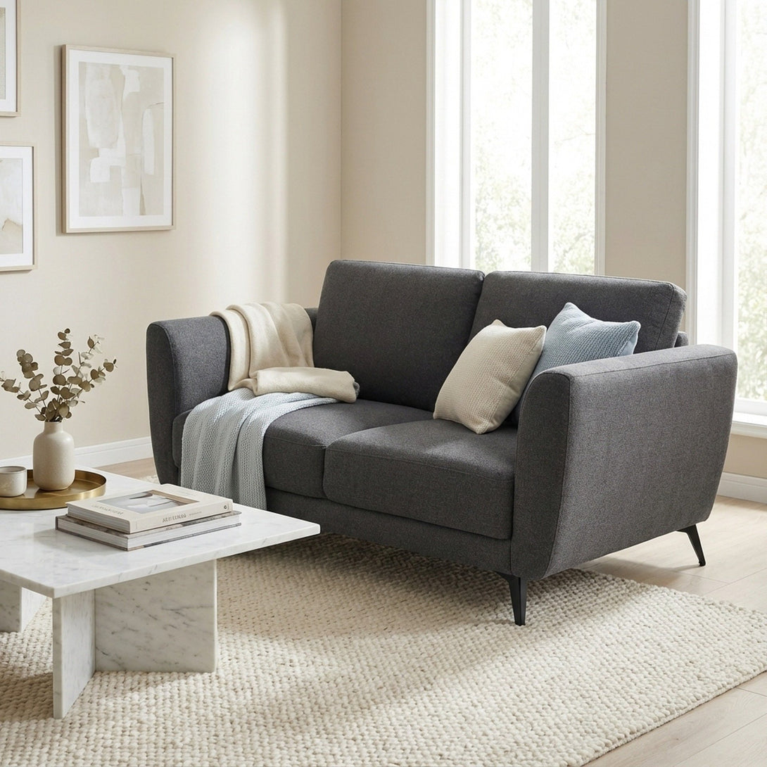 Rivel Chenille 2 Seater Sofa - Dark Grey