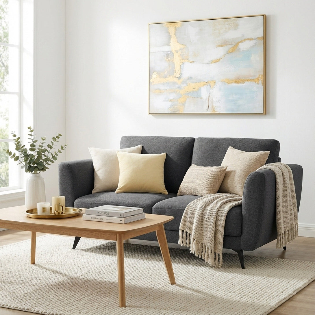 Rivel Chenille 2 Seater Sofa - Dark Grey
