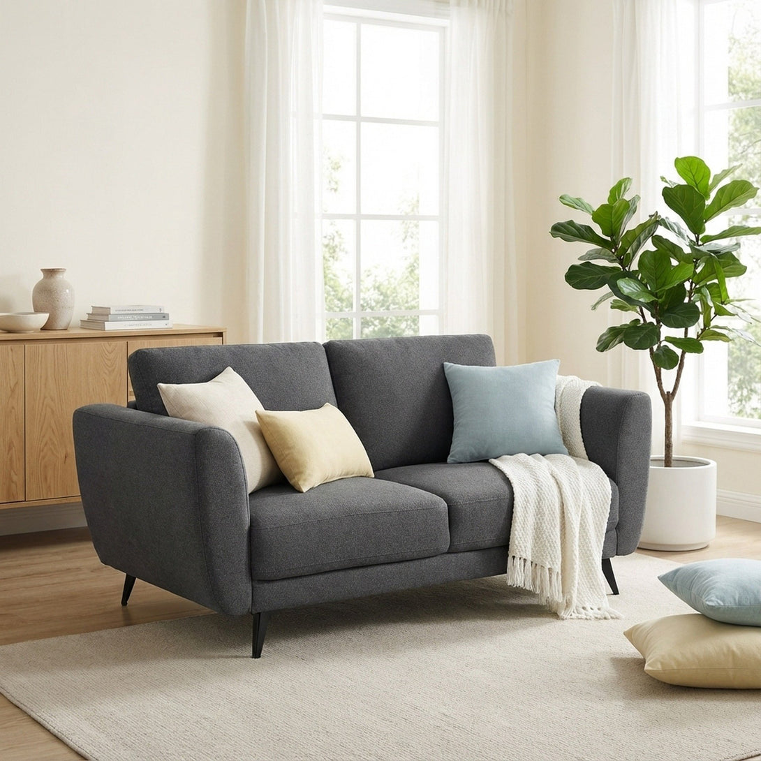 Rivel Chenille 2 Seater Sofa - Dark Grey