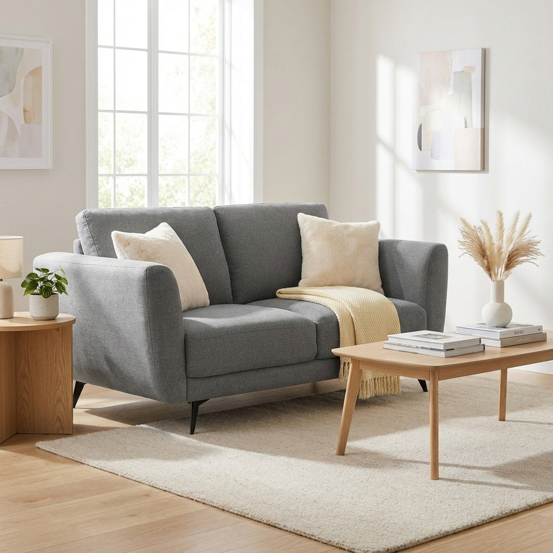 Rivel Chenille 2 Seater Sofa - Ash Grey