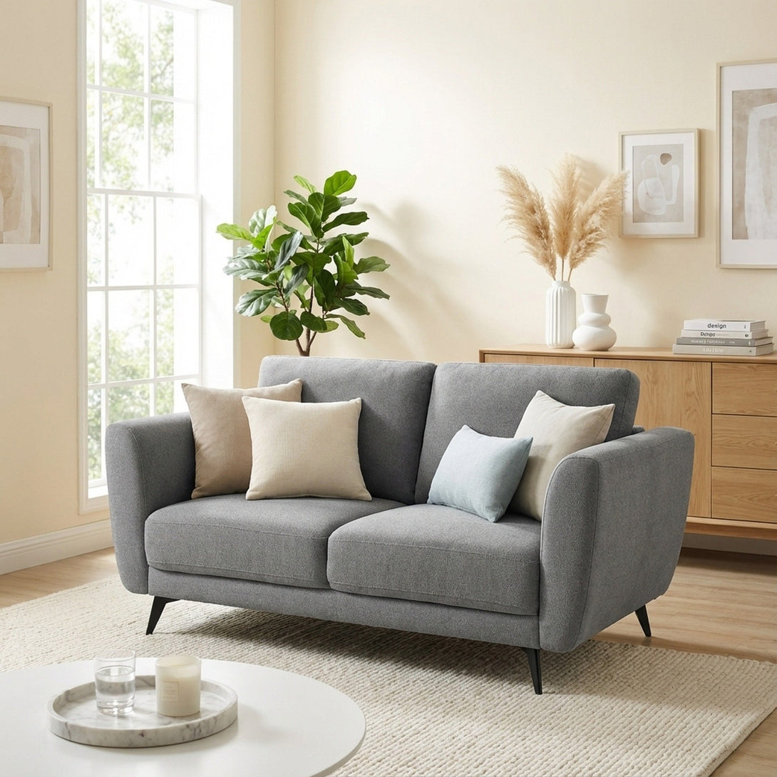 Rivel Chenille 2 Seater Sofa - Ash Grey