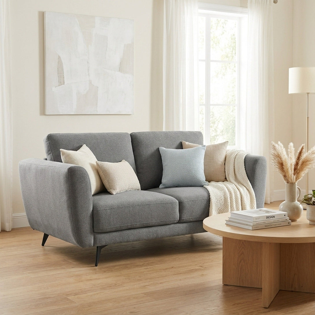 Rivel Chenille 2 Seater Sofa - Ash Grey