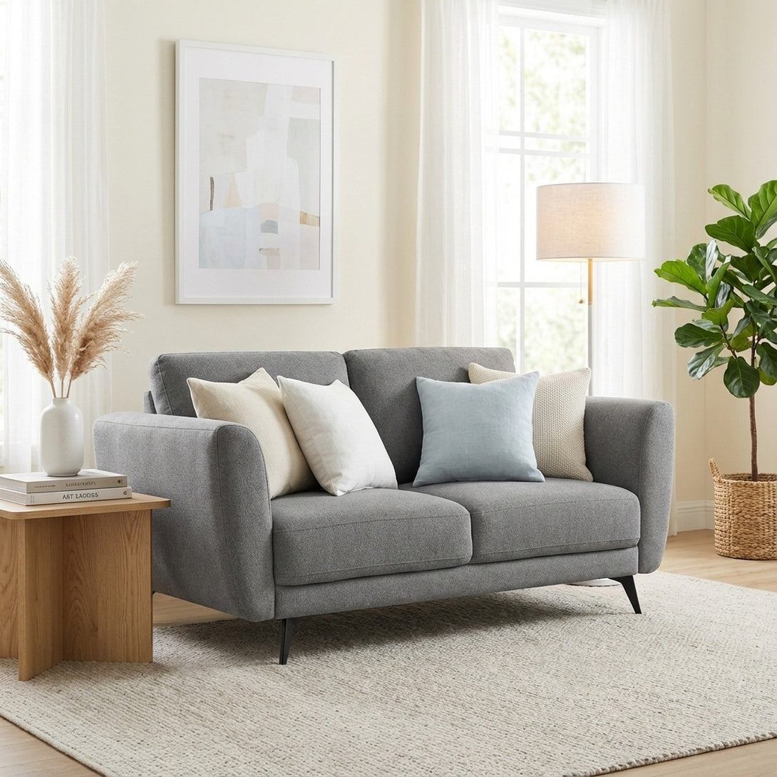 Rivel Chenille 2 Seater Sofa - Ash Grey