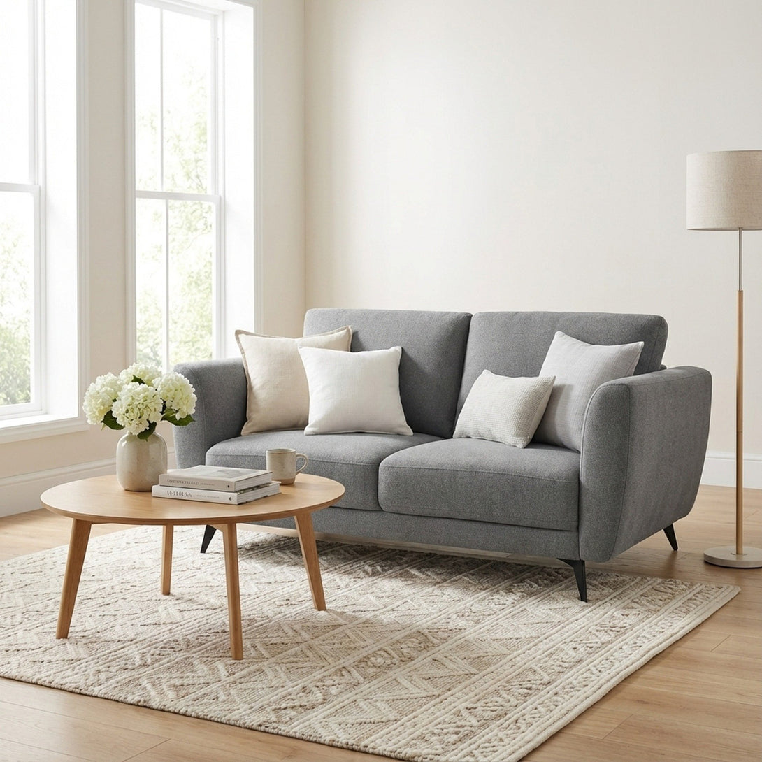 Rivel Chenille 2 Seater Sofa - Ash Grey