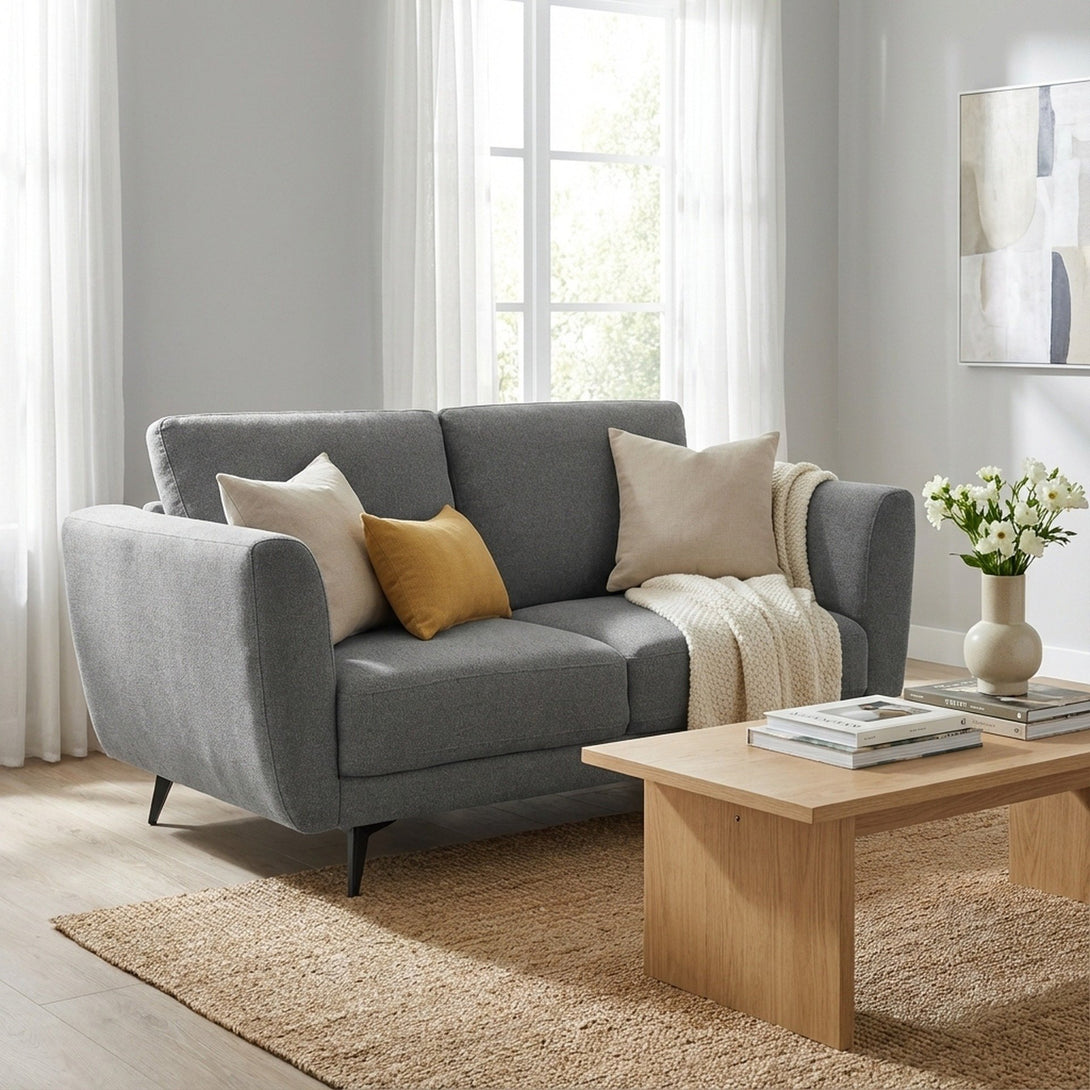 Rivel Chenille 2 Seater Sofa - Ash Grey