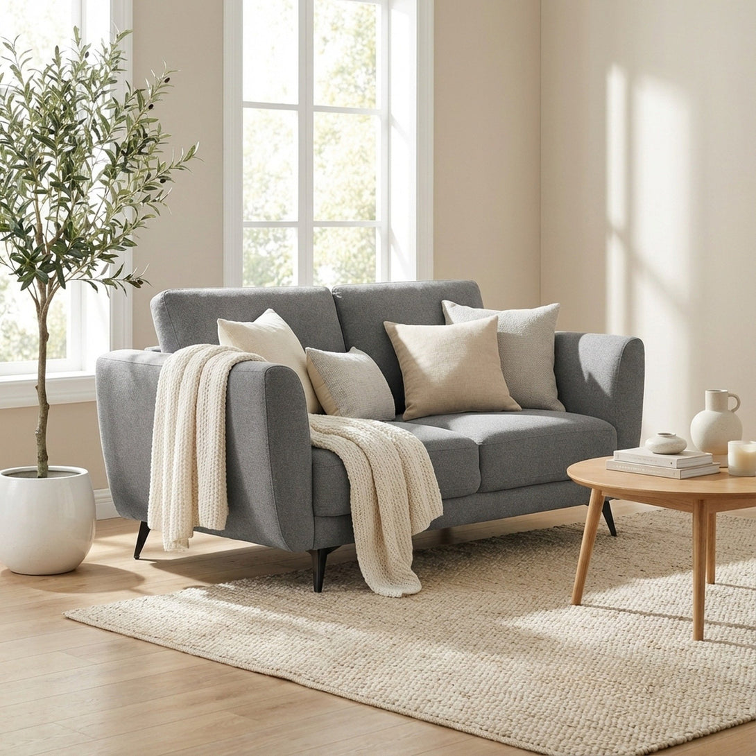 Rivel Chenille 2 Seater Sofa - Ash Grey