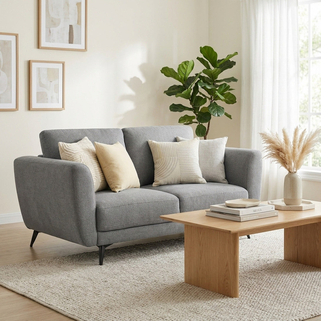 Rivel Chenille 2 Seater Sofa - Ash Grey